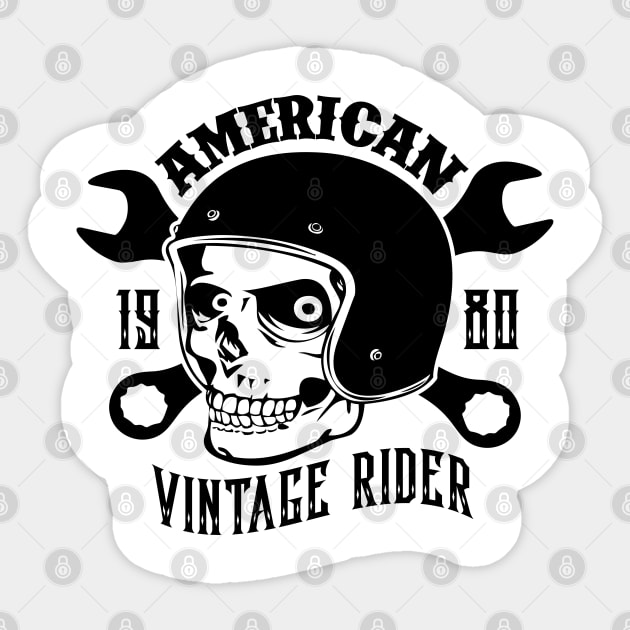 American vintage Rider 1980 Sticker by luxembourgertreatable